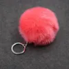 Gratis DHL faux konijnenbont bal sleutelhanger 3.15 inch pluizige pompom sleutelhangers sleutelhouder auto sleutelheren vrouwen tas hanger accessoires KIMTER-C95Q F