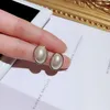 new ins fashion hot style classic designer luxury pearl stud earrings for woman girls S925 silver white gold gray