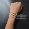 5mm 4mm 3mm gelado fora pulseira de tênis zircônia triplo triplo hiphop jóias 1 fileira cubic luxo homens pulseiras