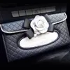 Fordonsmonterad Hängande Camellia Vävnadsbox Dekoration Utsökt servetthållare pappershanddukslåda