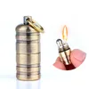 Outdoor Mini Gas Cigarette Torch Lighters Key Chain Capsule Gasoline Lighter Inflated Keychain Petrol Lighter Smoking Tools