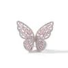 2020 New Ring Gold Plated Full CZ Iced Out Bling Big Butterfly Ring Fashion Gold Filled Punk Rings for Men Women Jewelry Gift6265240