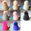 Bonnet tricoté pour bébés filles, chapeaux au crochet pour enfants, paillettes de styliste, pompon en fourrure, casquettes solides pour l'extérieur, bonnets amples pour tout-petits DHL