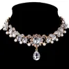 Collier de luxe en cristal doré avec Photo réelle, bijoux en diamant pour mariage, fête de mariage, cadeau pour petite amie