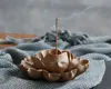 Ceramic Lotus Backflow Incense Burner Handmade Sandalwood Zen Incense Stick Holder Creative Buddhist Fragrance 3 Holes2419380