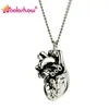Fashion- Acciaio argento lucido minuscolo semplice cuore 3D collana maxi collane a catena lunga gioielli per le donne gioielli carini NL25846