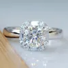 Omhxzj en gros solitaire anneaux européens femme de mode homme manifeste cadeau de mariage carré blanc zircon 18kt anneau en or blanc rr607