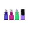 1 ml 2 ml 3 ml bouteille à roulettes en verre vide rechargeable parfum rouleau sur bouteilles huile essentielle cosmétique métal rouleau à billes conteneur pot