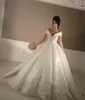 Sparkly Ball Gowns Bröllopsklänningar Sequins Deep V Neck Off Shoulder Princess 2019 Brudklänningar Anpassad storlek Saudiarabiska Vestidos de Novia