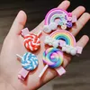 Clips novo Rainbow Lollipop bonito Crianças Hairpin Cabelo Acessórios Para Meninas Meninos Cabelo ornamento Barrettes Hairclip jóias cocar