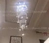 Modern Spiral K9 Crystal LED Ceiling Lights Large Staircase Indoor GU10LED Long Stair Ceiling lamps Lighting Fixtures MYY