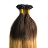 2トーンオムレのプリボンドケラチンネイルFチップ人間の髪の延長T6 / 27ブラウンと金髪のオムレインインドストレートバージンヘア100g