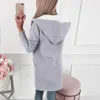 Abrigo informal para mujer, prendas de vestir, sudadera sólida con bolsillo, chaquetas con capucha, abrigo rompevientos para mujer, cortaviento para mujer W #