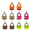 5 Colors Ethnic Cotton Fringe Tassel Drop Earrings for Women Boho Wedding Party Jewelry Gift