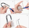 18 Transparent Locksmith Tools Practice Lock Kit With Broken Key Extractor Wrench Tool Removing Hooks Hardware Lock Picks Locksmith tools