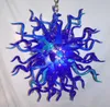 Nieuwe hand geblazen glas blauwe kroonluchter led licht slaapkamer woonkamer murano glas hanglampen goedkope mini-art decor kristal kroonluchter