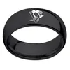 8MM USA Canada The National Hockey League Pittsburgh Team Logo Titanium Steel Men039s Ring Fashion for Fans Metal Ring Jewelr2949813