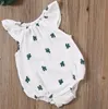 Infantil del bebé de las muchachas del mameluco unisex del verano recién nacidos muchachas sin mangas imprimir uno-pedazos del mono del bebé del algodón suave lino Equipos de ropa