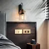 illuminazione American Style lampada da parete di vetro di lusso Ferro Sconce Cafe Bar Conservare Ristorante Hotel Corridoio Soggiorno Bedside minimalista