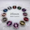 Vente chaude nouveau style 25mm cils gros longs cils de vison marque privée 3D cils de vison sans cruauté à haut volume cils de vison