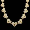 رجالي سلسلة سلسلة رابط سلاسل القلب مكسورة الماس قلادة الهيب هوب بانك المثلجة خارج القلادة الرجال النساء الهيبوب المجوهرات الوصول إلى 1856