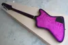 Purpurowa gitara basowa 4-strunowe Fioletowe body z 2 pickups, czarny sprzęt, może być dostosowany