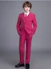 3 stuks Kind Suits Wedding Boy Suits Jacket Pant Vest Kid Formele Jurk School Student Party Kostuums (Jack + Pants + Vest + Bow)