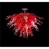 Modern Red LED Ceiling Light Crystal Chandelier Murnao Glass Pendant Lamp for Dining Bedroom Living Room Lighting Fixture