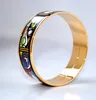 Designer round bracelets bangles width 20mm Fashion jewelryWoman Before a Mirror Series 18K gold-plated enamel bangle for woman