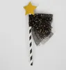 Gold Star Yarn Flag Cake Topper Dessert Decorazione baby shower bambini festa di compleanno matrimonio Evento Decor forniture Regali adorabili