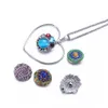 Noosa Snap Button Sieraden Hart Cirkel Hanger Snap Ketting met Link / Lederen Ketting Fit 18mm Snap Ketting Sieraden Dames