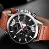 Herren Sportwache mit Chronographen Curren Leatherippen Uhren Mode Quarz Armbandwatch Business Calender Clock male309d