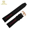 시계 밴드 실리콘 고무 팔찌 20mm 21mm watchband 스포츠 시계 스트랩 곡선 엔드 팔찌 방수 액세서리 벨트 그린 시계 밴드