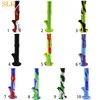 Popular Silicone Hose Smoking Water Pipe Hookah Shisha Bong Straight Recycler Oil Rig ease to clean bubbler tube for smoke shop wholesaler