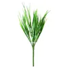 10pcslot 7 Çatal Yapay Yeşil Bitkiler Düğün Dekorasyonu için Plastik Taze Çim Ev Mağazası Dekorasyon Çiçekleri Sahte Plant8230427