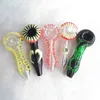 Luminous Heady Glass Smoking Pipe Hand Cigarette Oil Burner Tobacco Flower Frog Heavy Spoon Pipes Tool 4 styles Choose