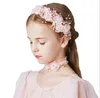 Pink Lovely Princess Series Korean Children's Jewelry Hair Ring Collar Conjunto de tres piezas