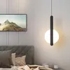 Modern LED Pendant Lights for Dinning Room Bedside Bar Hem Deco Hänge Lampa Fixtures 90-260V vit / svart färg