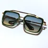 Novos sete óculos de sol homens top metal vintage moda estilo quadrado quadro externo proteção UV 400 lentes óculos com estojo vendido por206y