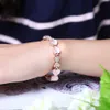 Doce Em Seu Coração Borboletas Elo Da Cadeia Charm Bracelets 18 K Rose Gold Rosa Gemstone Elegante Lindo Designer De Mulheres Meninas Jóias Pulseira