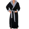 Män vinter extra lång badrock mens varm flanell lång kimono bad robe kappa manliga badrockar natt dressing gown hemkläder # 45b