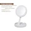 Portable LED Lighted Makeup Mirror Vanity Compact Make Up Pocket mirrors Vanity Cosmetic Mirror 10X Magnifying Glasses VT00058745334