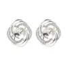 Paramètres de boucle d'oreille en perles Magnifique design 925 Serling Silver Cumbic Zirconia Floral Stud Mounton 5 paires8286739