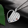 Gepersonaliseerde hart ketting met 5 geboortestenen aangepaste gegraveerde naam moeder kinderen ketting familie cadeau (Jewelora Ne103267)