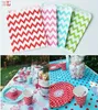 Miljövänlig Färgglada Papperspåsar Chevron / Striped / Dots / Mod Favor Cake Bags Bitty Bag Party Food Paper Bag 5 "x7" 56 färger