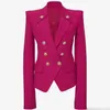 Designer Blazer Damkrage Knappar Dubbelknäppt Metallknappar Blazer Outer Wear Blazers