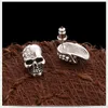Punk Skull Stud Earrings Crystal Rhinestone for Women Men Vintage Couple Skeleton Earrings Hip Hop Ear Studs Jewelry Halloween Gifts