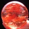 Naturlig röd kvarts kristall sfär boll dia.:70mm + stativ