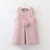 Enrugadas cabelo ouvido bola bordado meninas bebê veste saia coelho bonito menina moda outono inverno vestido outwear roupas boutique