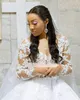 Charming Lace Ball Gowns Wedding Dresses Long Sleeve Illusion African Princess Bridal Gowns Elegant Court Train 2019 vestido de no286o